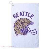 Saturdays Hit Harder In Seattle Football Golf Towel thumb 0