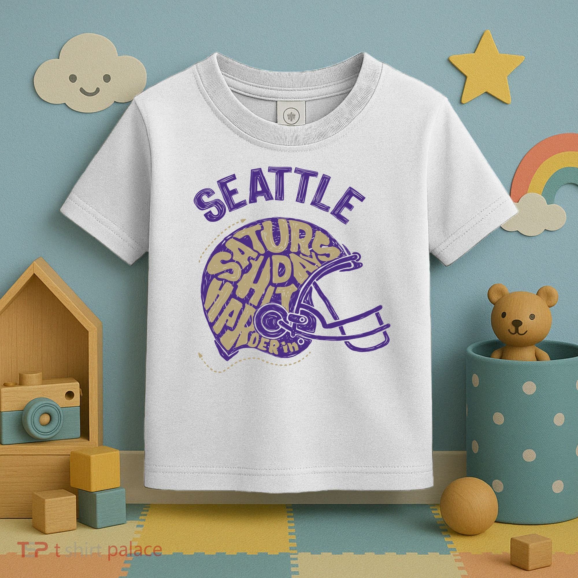 Saturdays Hit Harder In Seattle Football Toddler T-Shirt