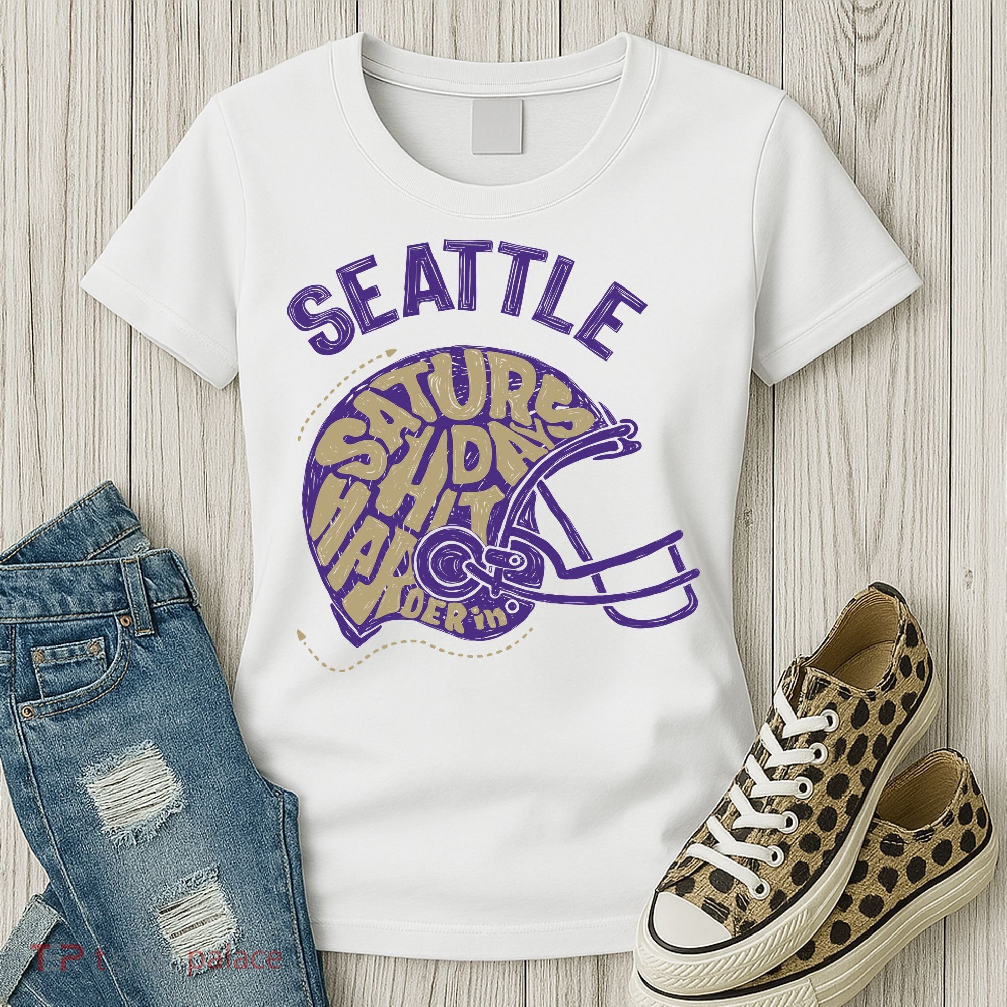 Saturdays Hit Harder In Seattle Football Women's T-Shirt
