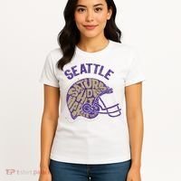 Saturdays Hit Harder In Seattle Football Women's T-Shirt thumb 4