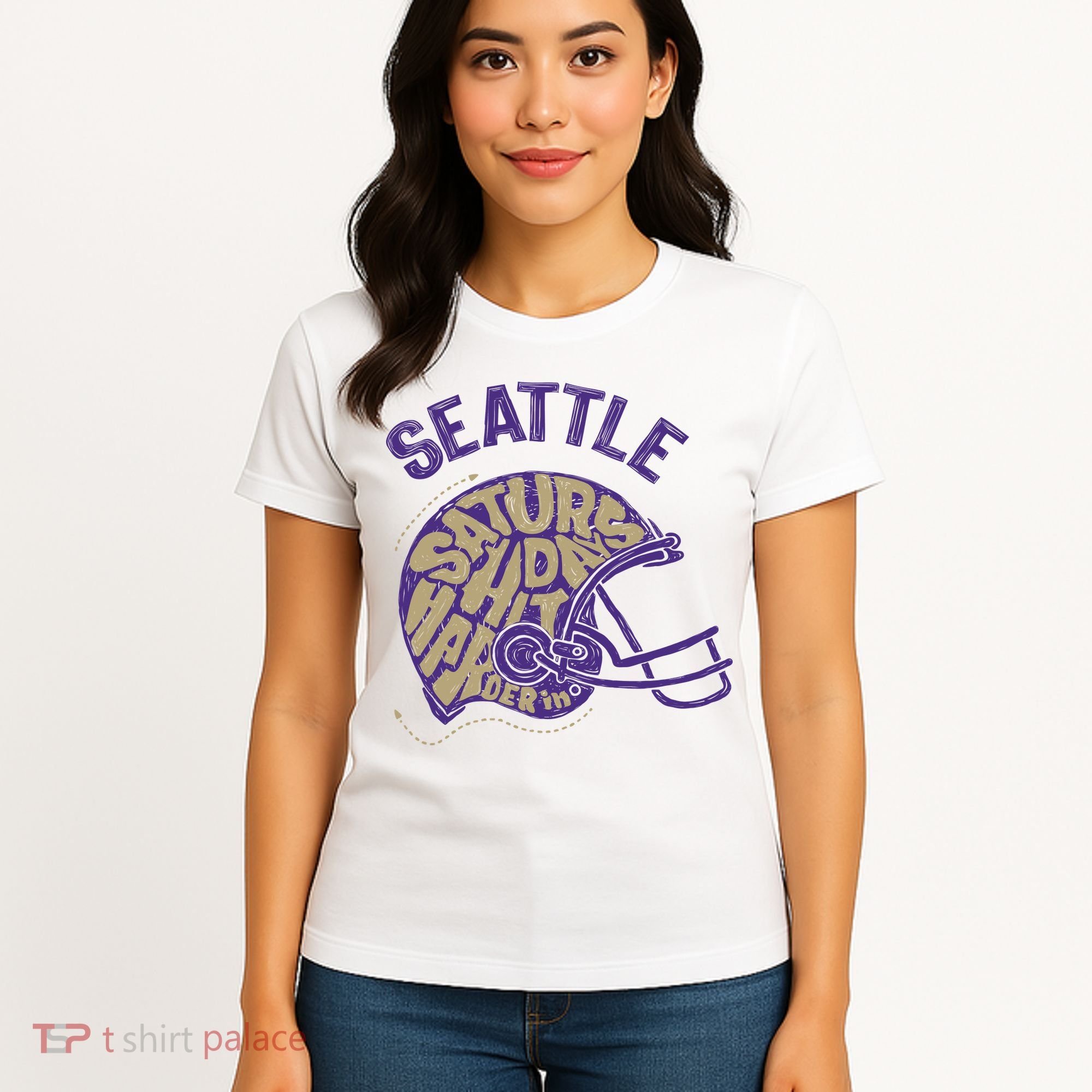 Saturdays Hit Harder In Seattle Football Women's T-Shirt