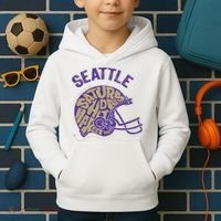 Saturdays Hit Harder In Seattle Football Kids Hoodie thumb 2