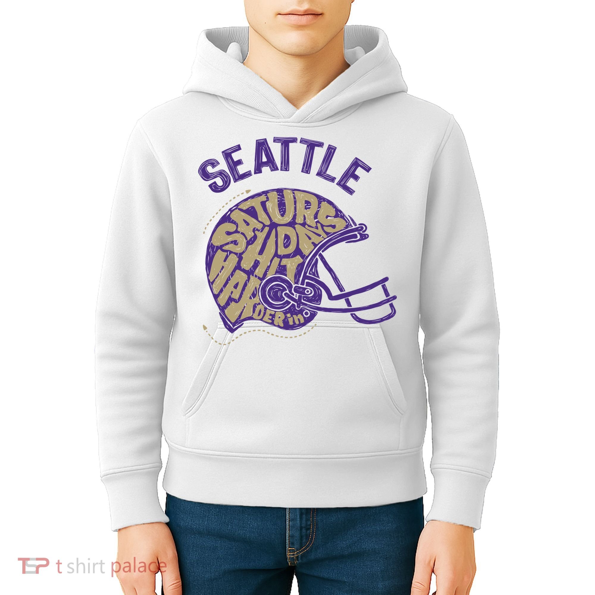 Saturdays Hit Harder In Seattle Football Kids Hoodie