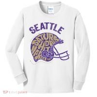 Saturdays Hit Harder In Seattle Football Kids Long Sleeve Shirt thumb 0