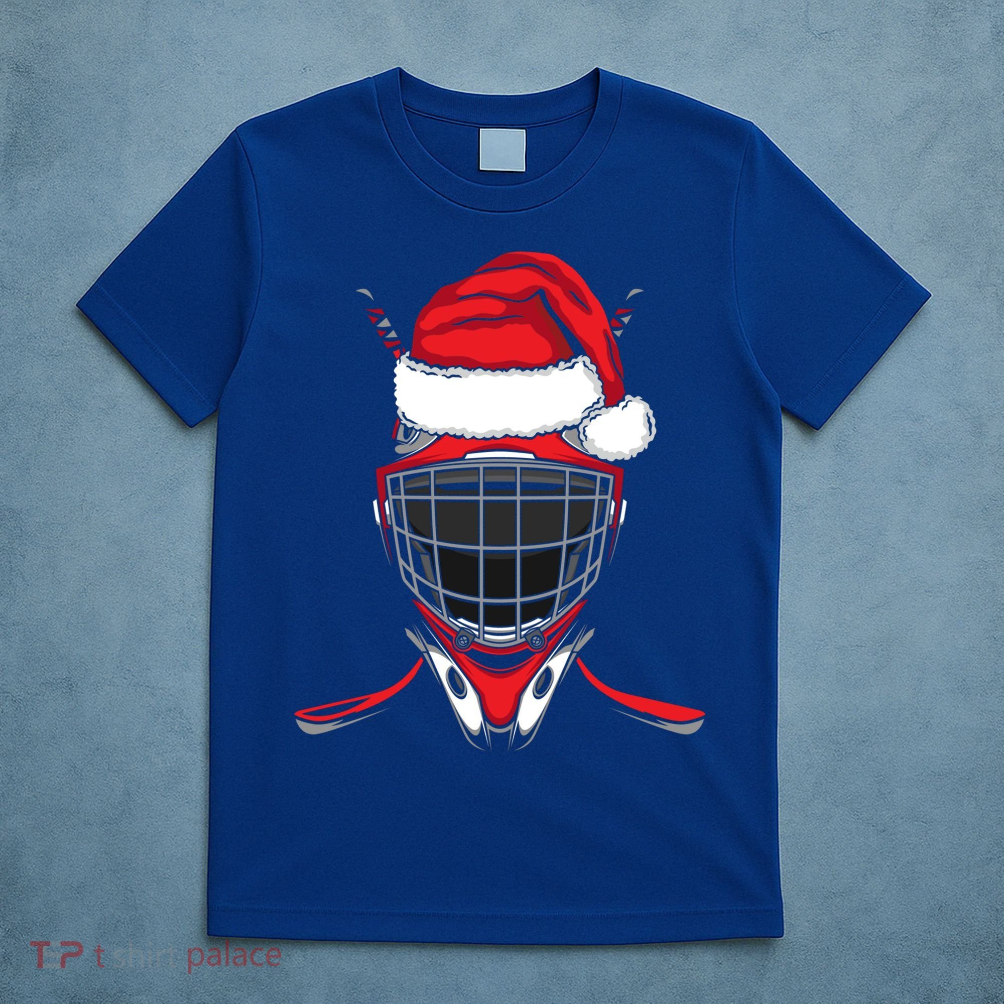 Santa Hat Hockey Sport Gift Christmas Ice Hockey Player Gift T-Shirt