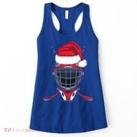 Santa Hat Hockey Sport Gift Christmas Ice Hockey Player Gift Women's Tank Top thumb 0
