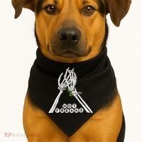 Skull Hand Hot Freaks Sweaty Bones USA-Made Doggie Bandana thumb 1