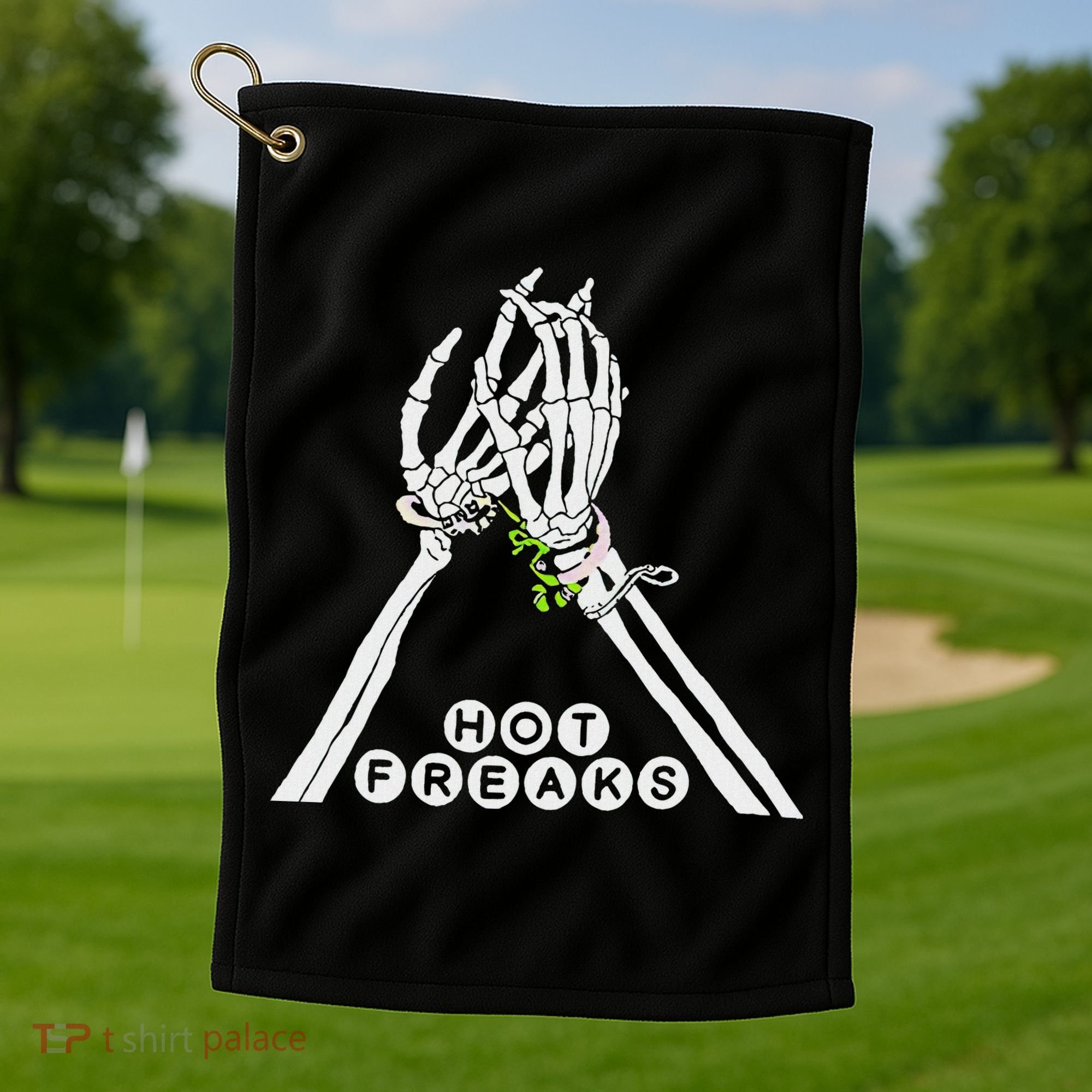 Skull Hand Hot Freaks Sweaty Bones Golf Towel