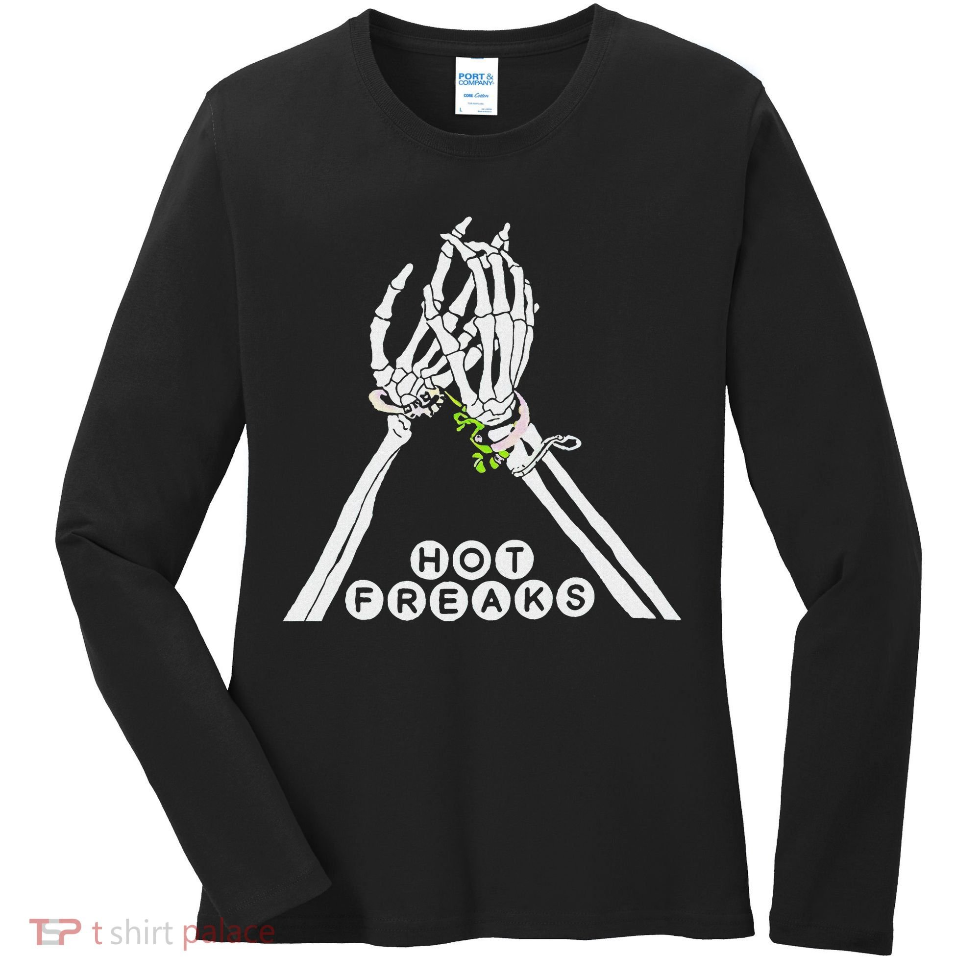 Skull Hand Hot Freaks Sweaty Bones Women's Long Sleeve Shirt