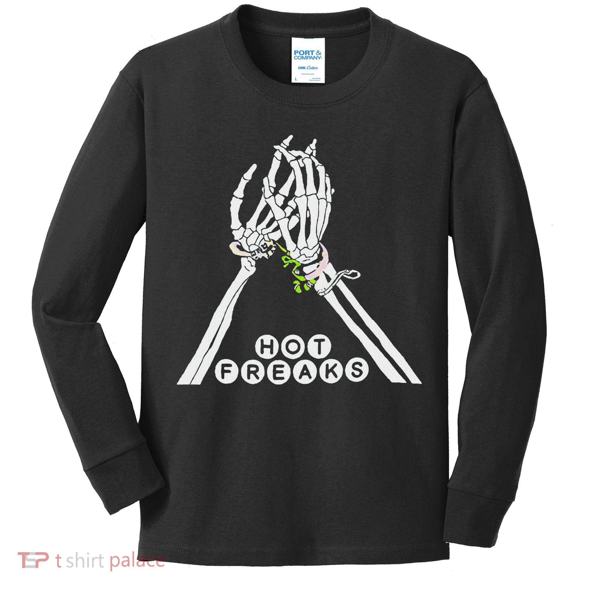 Skull Hand Hot Freaks Sweaty Bones Kids Long Sleeve Shirt