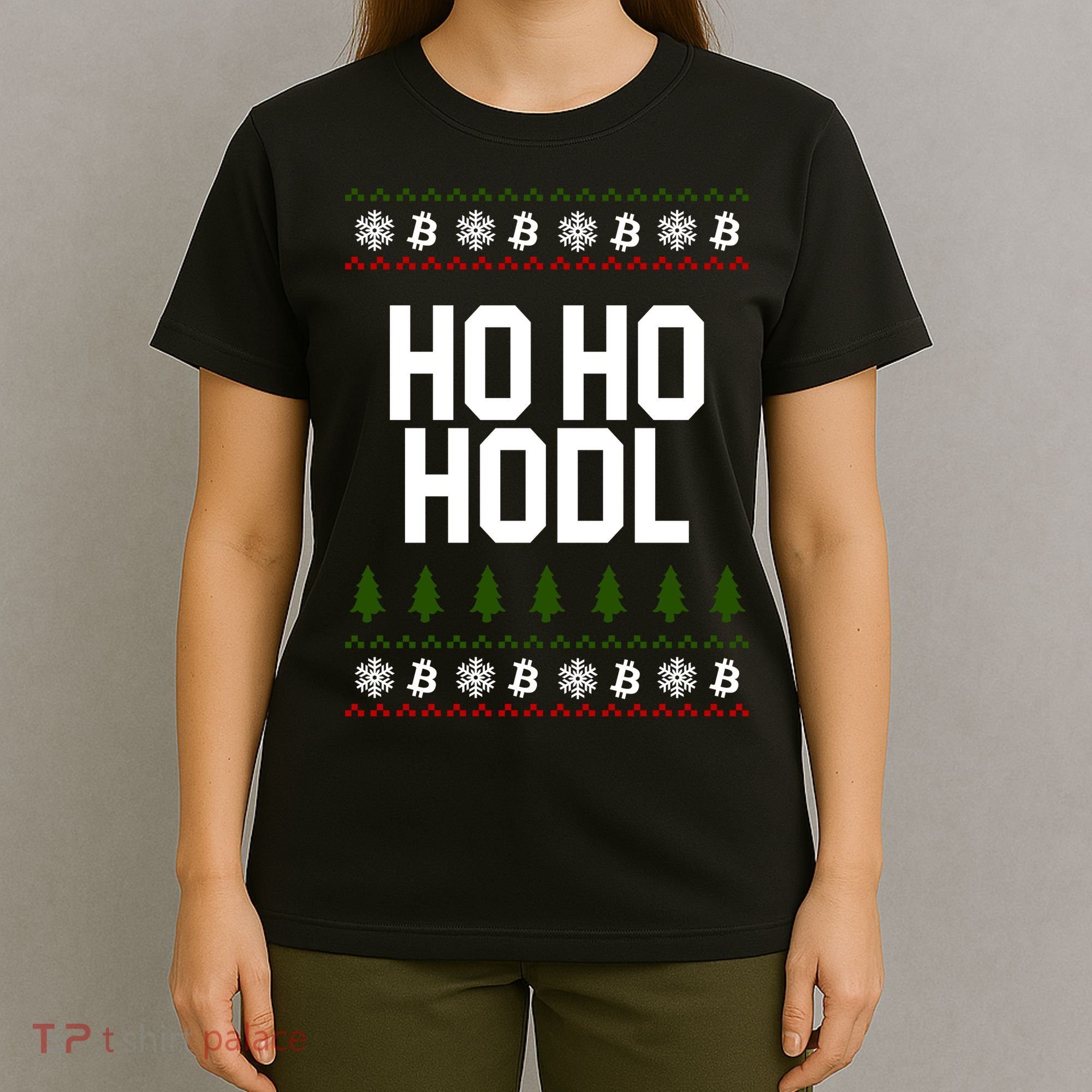 Santa Ho Ho Hodl Funny Crypto Ugly Christmas T-Shirt