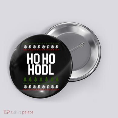 Santa Ho Ho Hodl Funny Crypto Ugly Christmas Button