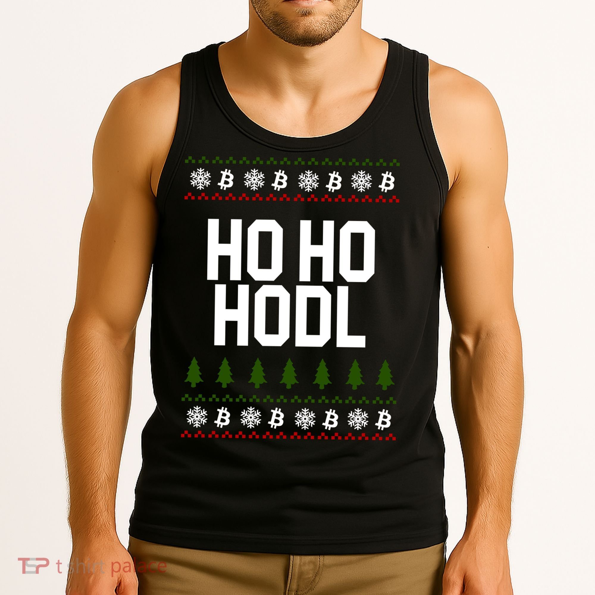 Santa Ho Ho Hodl Funny Crypto Ugly Christmas Tank Top