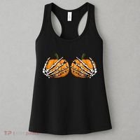 Skeleton Hands Holding Pumpkin Tits Women's Tank Top thumb 3