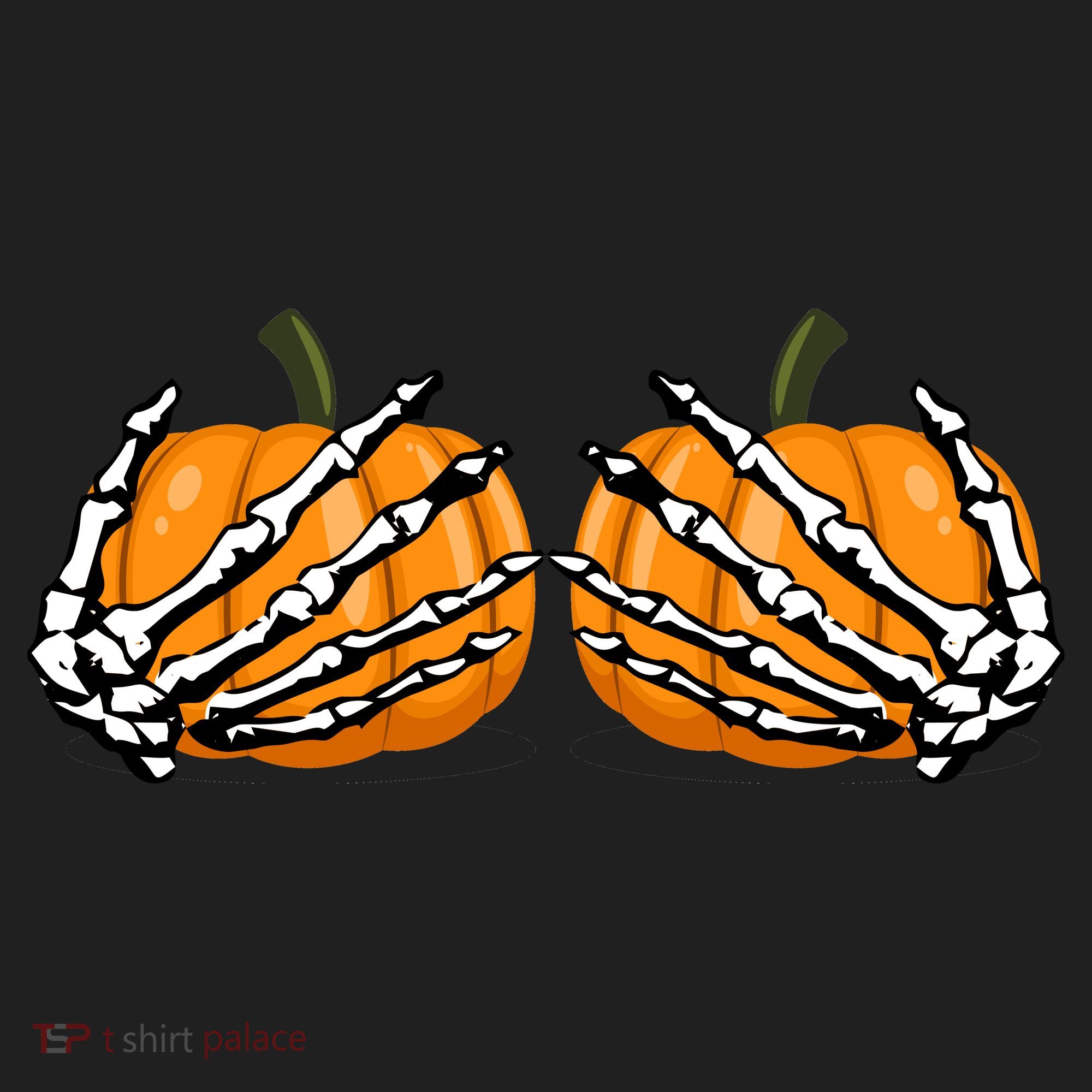 Skeleton Hands Holding Pumpkin Tits Hat