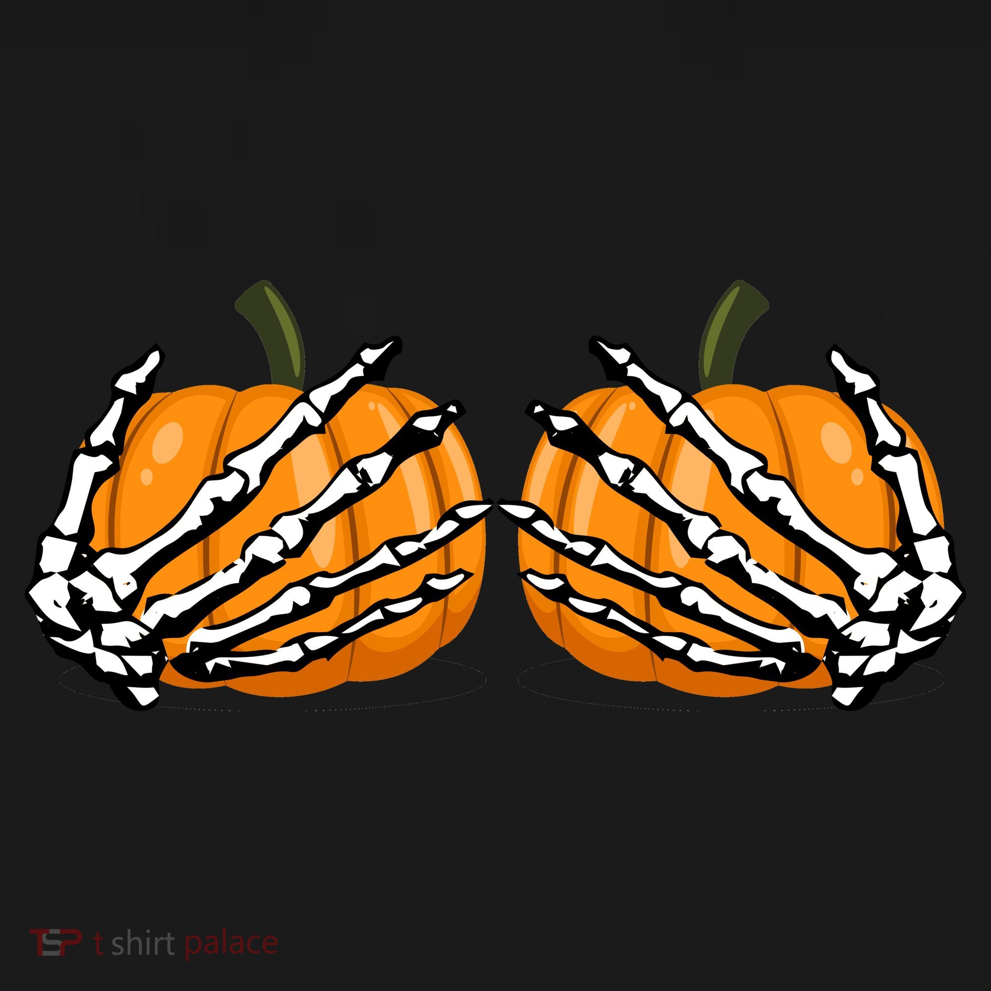 Skeleton Hands Holding Pumpkin Tits Kids Long Sleeve Shirt