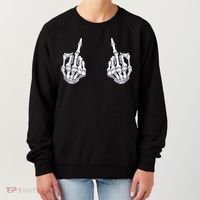Skeleton Hand Halloween Bones Middle Finger Skull Women's Sweatshirt thumb 0