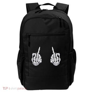 Skeleton Hand Halloween Bones Middle Finger Skull Backpack