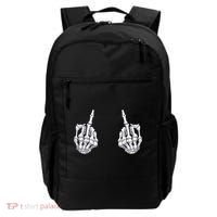 Skeleton Hand Halloween Bones Middle Finger Skull Backpack thumb 0