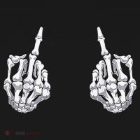 Skeleton Hand Halloween Bones Middle Finger Skull Backpack thumb 2