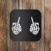 Skeleton Hand Halloween Bones Middle Finger Skull Coaster thumb 0