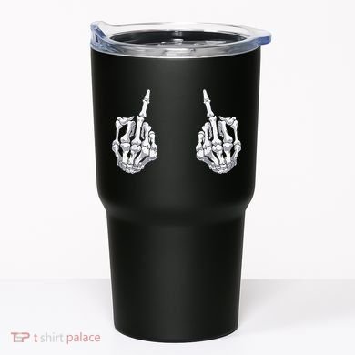 Skeleton Hand Halloween Bones Middle Finger Skull Tumbler