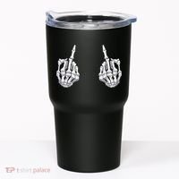 Skeleton Hand Halloween Bones Middle Finger Skull Tumbler thumb 0