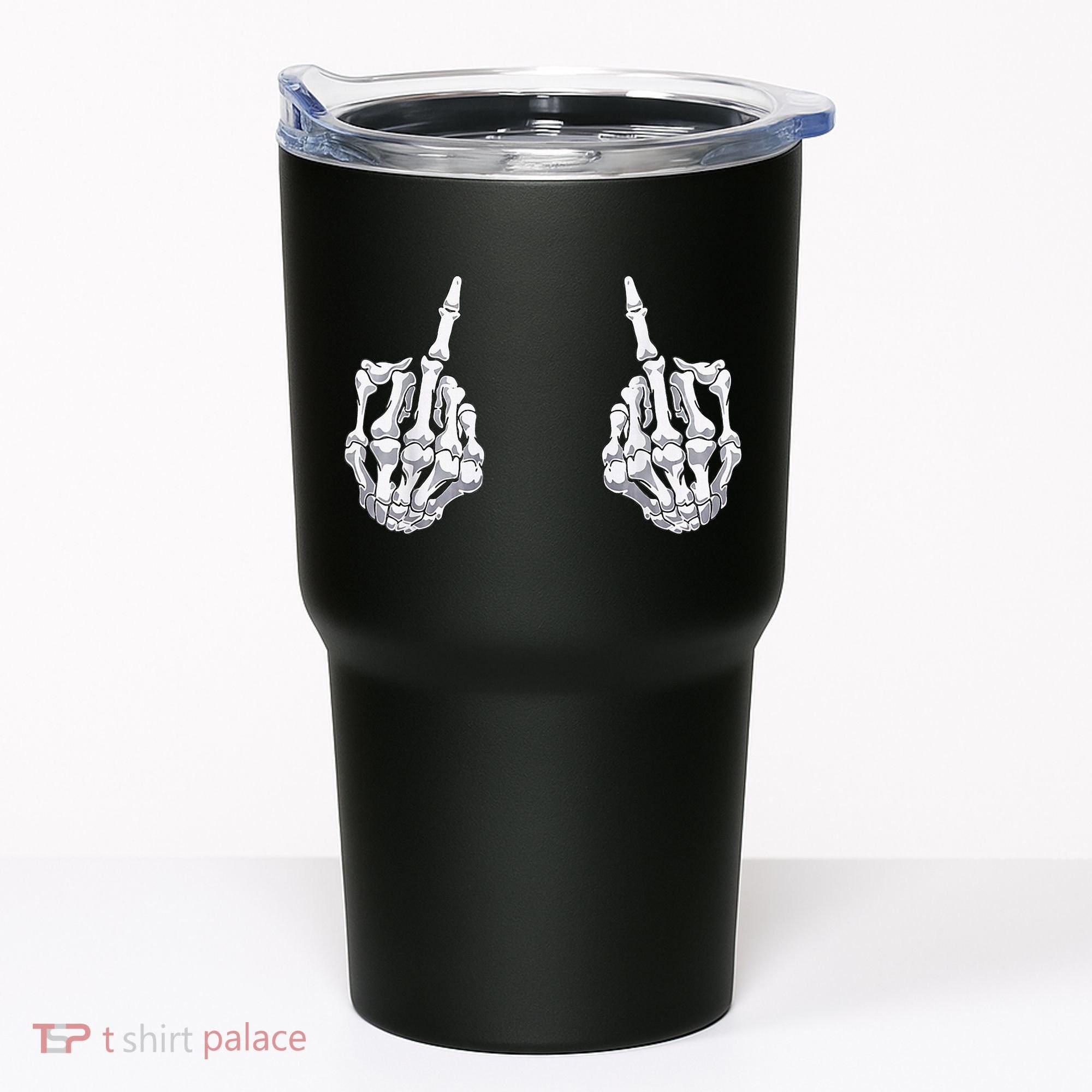 Skeleton Hand Halloween Bones Middle Finger Skull Tumbler
