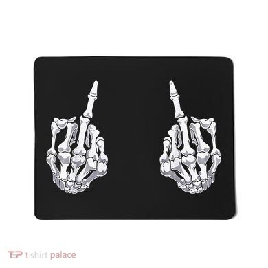 Skeleton Hand Halloween Bones Middle Finger Skull Mousepad