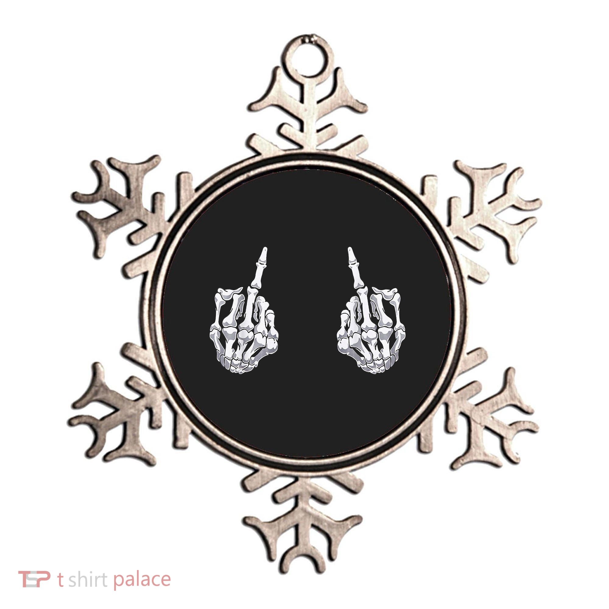 Skeleton Hand Halloween Bones Middle Finger Skull Ornament