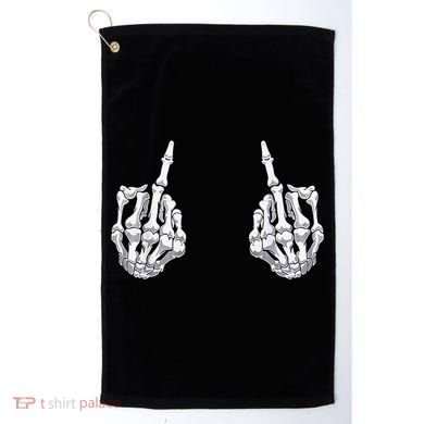 Skeleton Hand Halloween Bones Middle Finger Skull Golf Towel