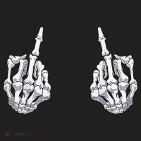 Skeleton Hand Halloween Bones Middle Finger Skull Golf Towel thumb 3