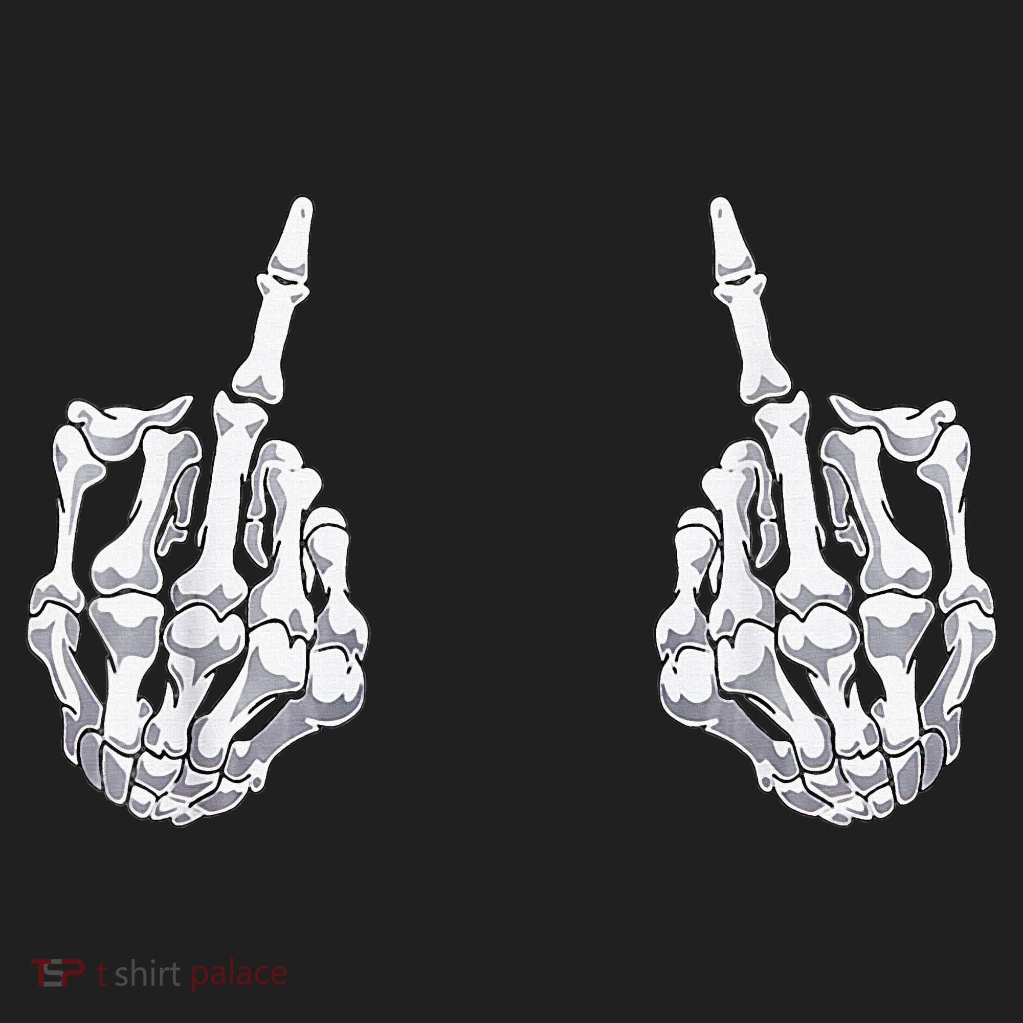 Skeleton Hand Halloween Bones Middle Finger Skull Golf Towel