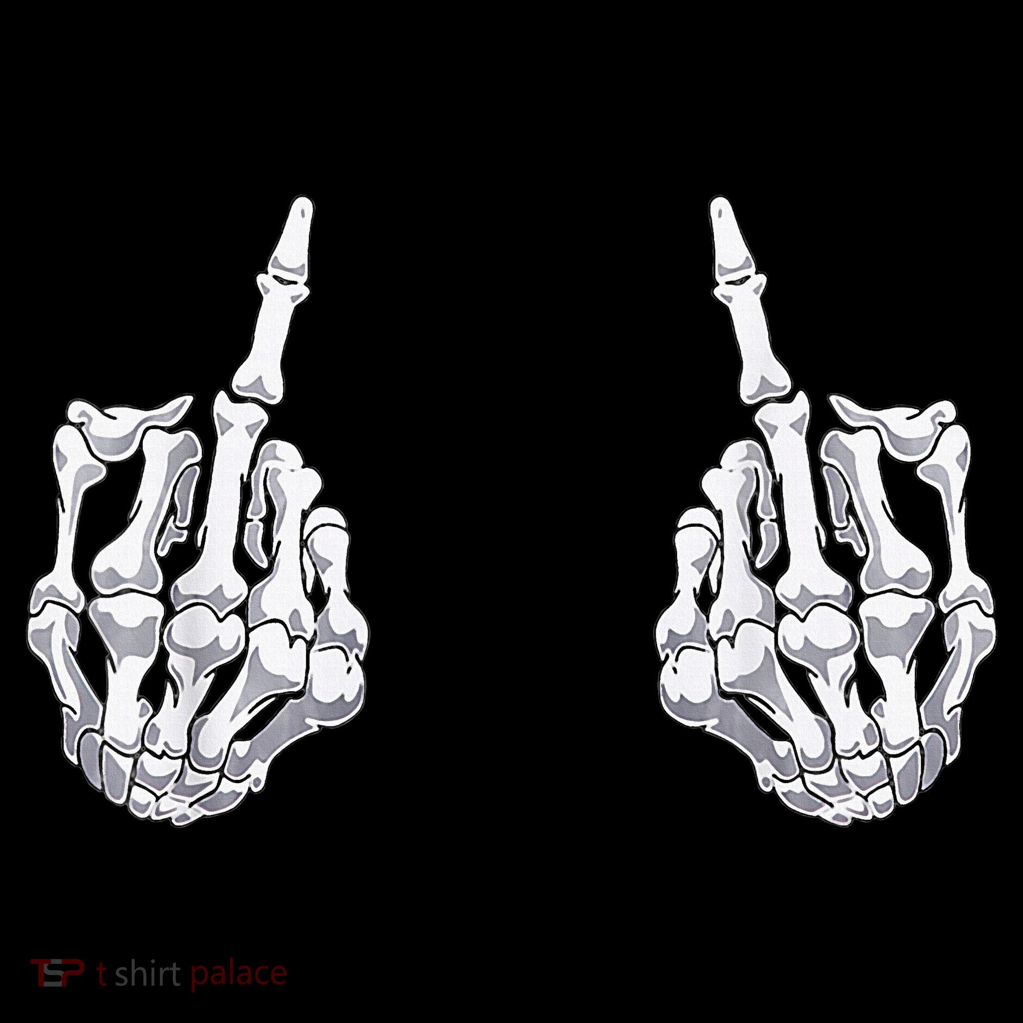 Skeleton Hand Halloween Bones Middle Finger Skull Kids Sweatshirt