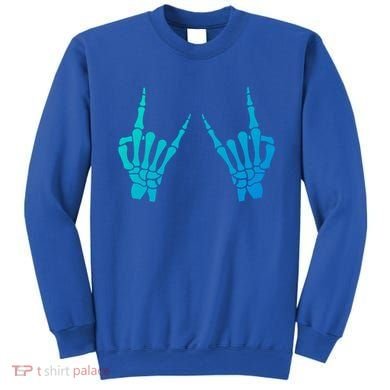 Skeleton Hand Horns Rock On Heavy Metal Rock N Roll Gift Sweatshirt