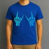 Skeleton Hand Horns Rock On Heavy Metal Rock N Roll Gift T-Shirt thumb 3