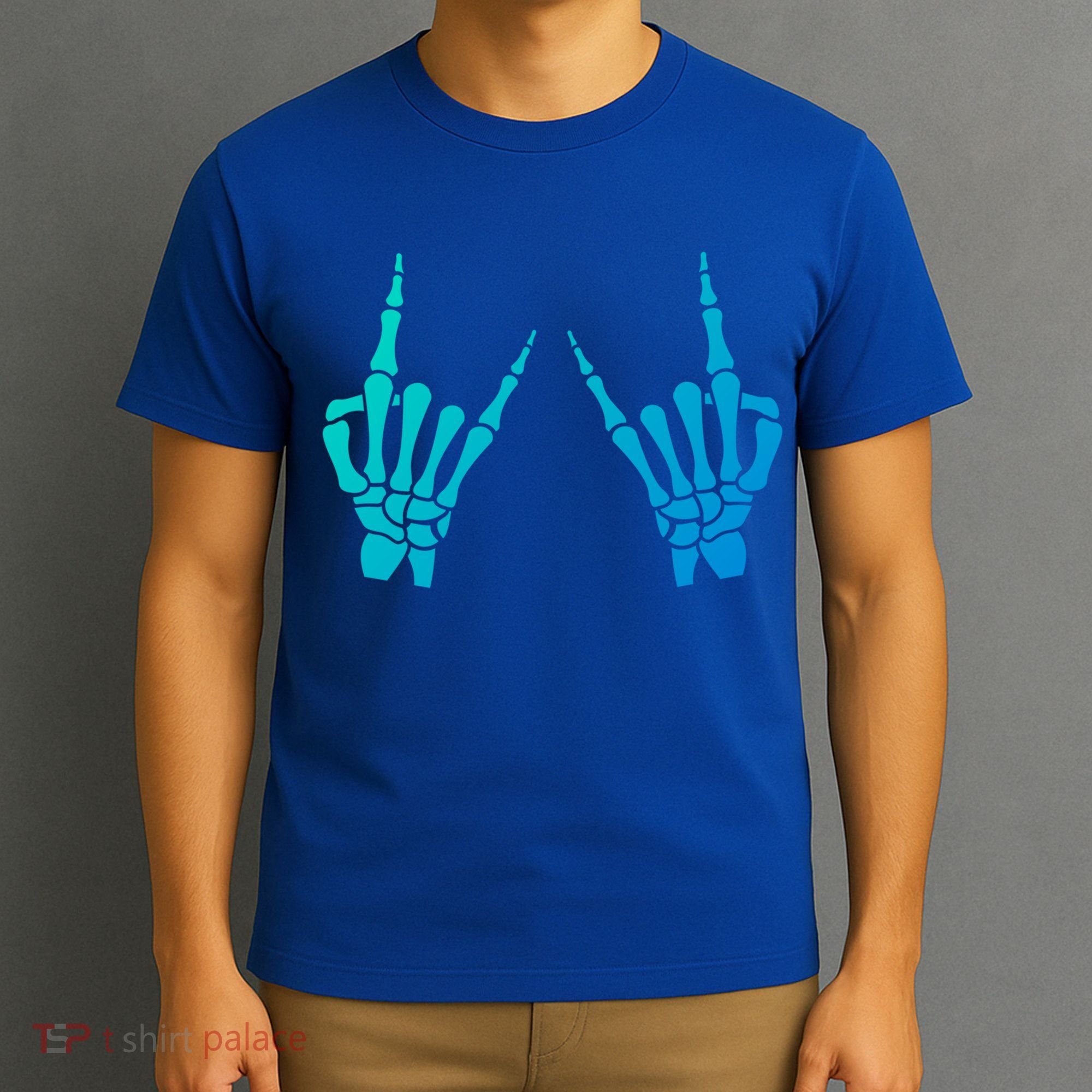 Skeleton Hand Horns Rock On Heavy Metal Rock N Roll Gift T-Shirt