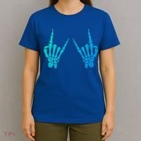 Skeleton Hand Horns Rock On Heavy Metal Rock N Roll Gift T-Shirt thumb 4