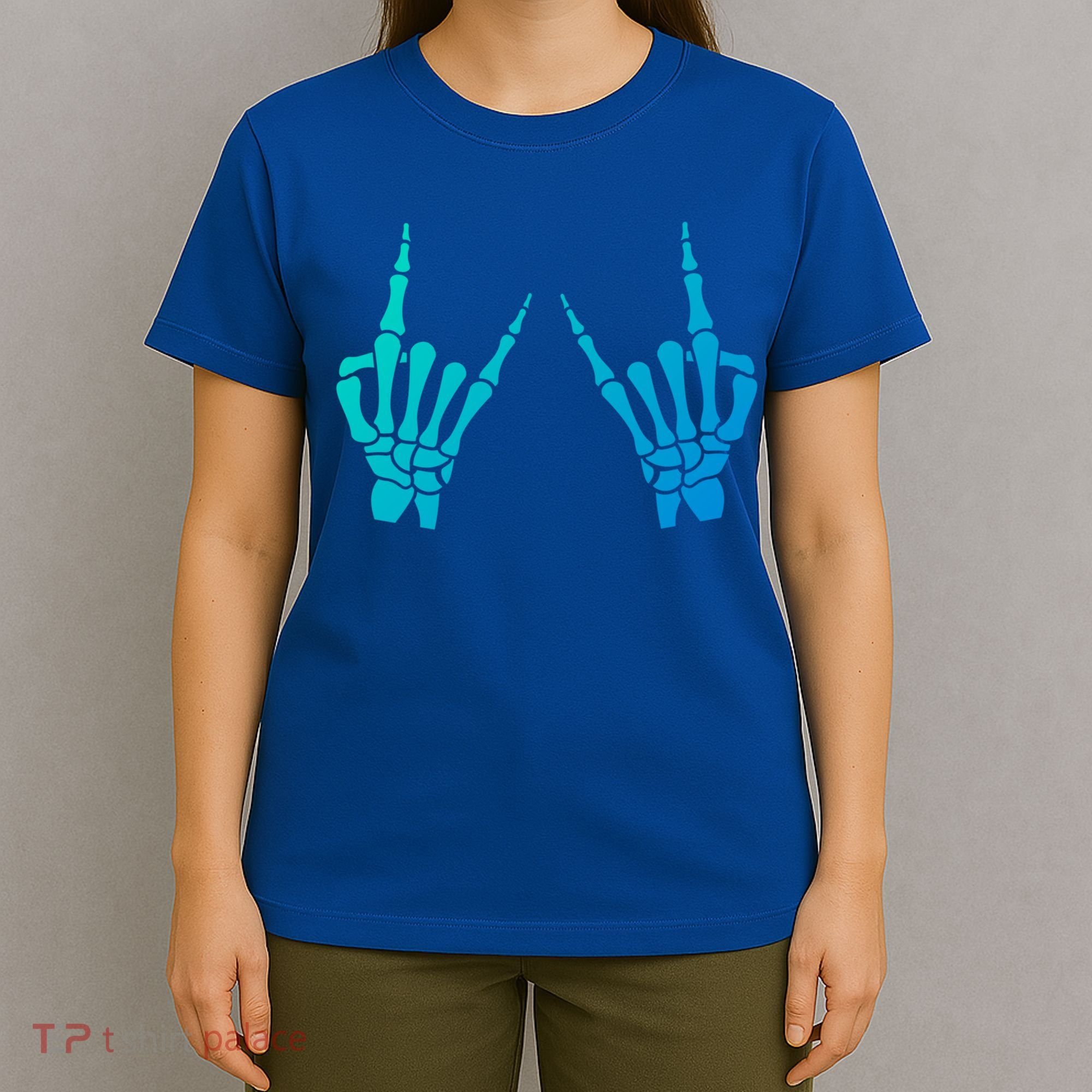 Skeleton Hand Horns Rock On Heavy Metal Rock N Roll Gift T-Shirt