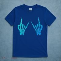 Skeleton Hand Horns Rock On Heavy Metal Rock N Roll Gift T-Shirt thumb 5