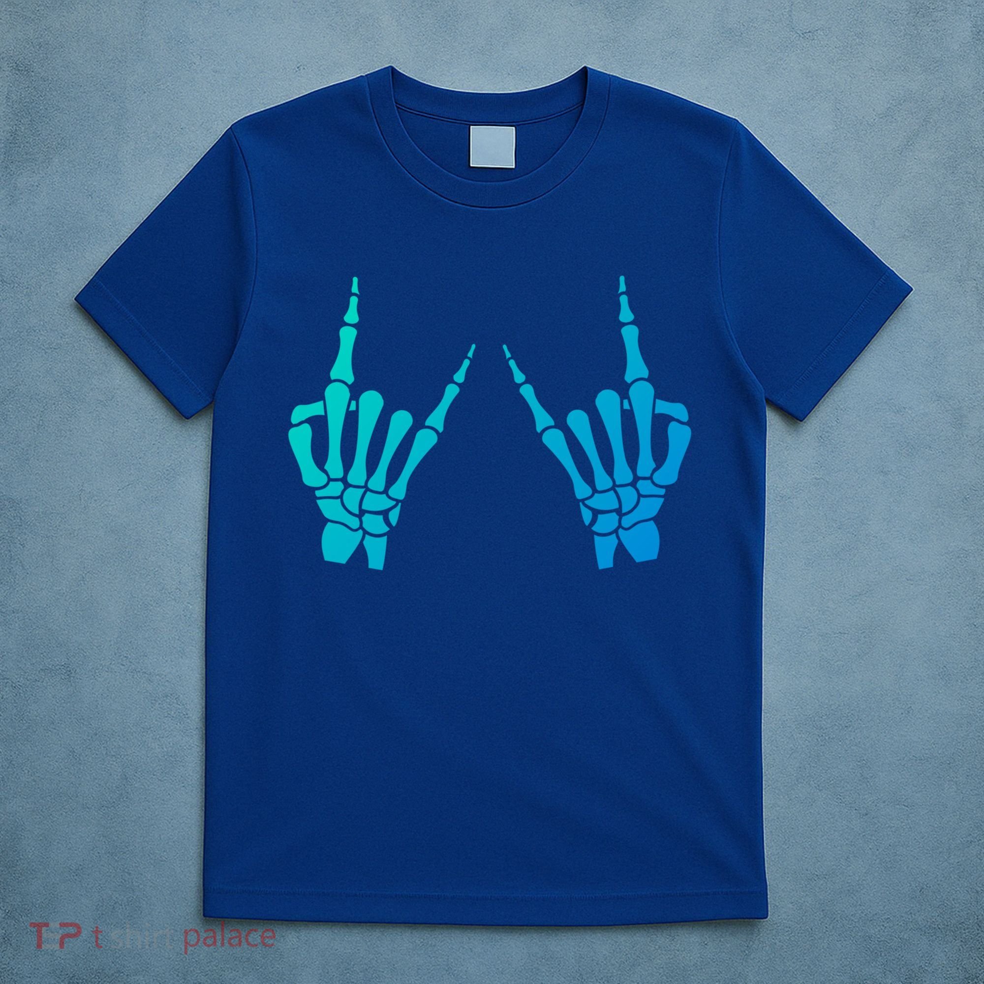 Skeleton Hand Horns Rock On Heavy Metal Rock N Roll Gift T-Shirt