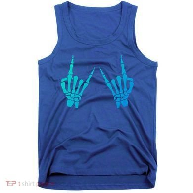 Skeleton Hand Horns Rock On Heavy Metal Rock N Roll Gift Tank Top