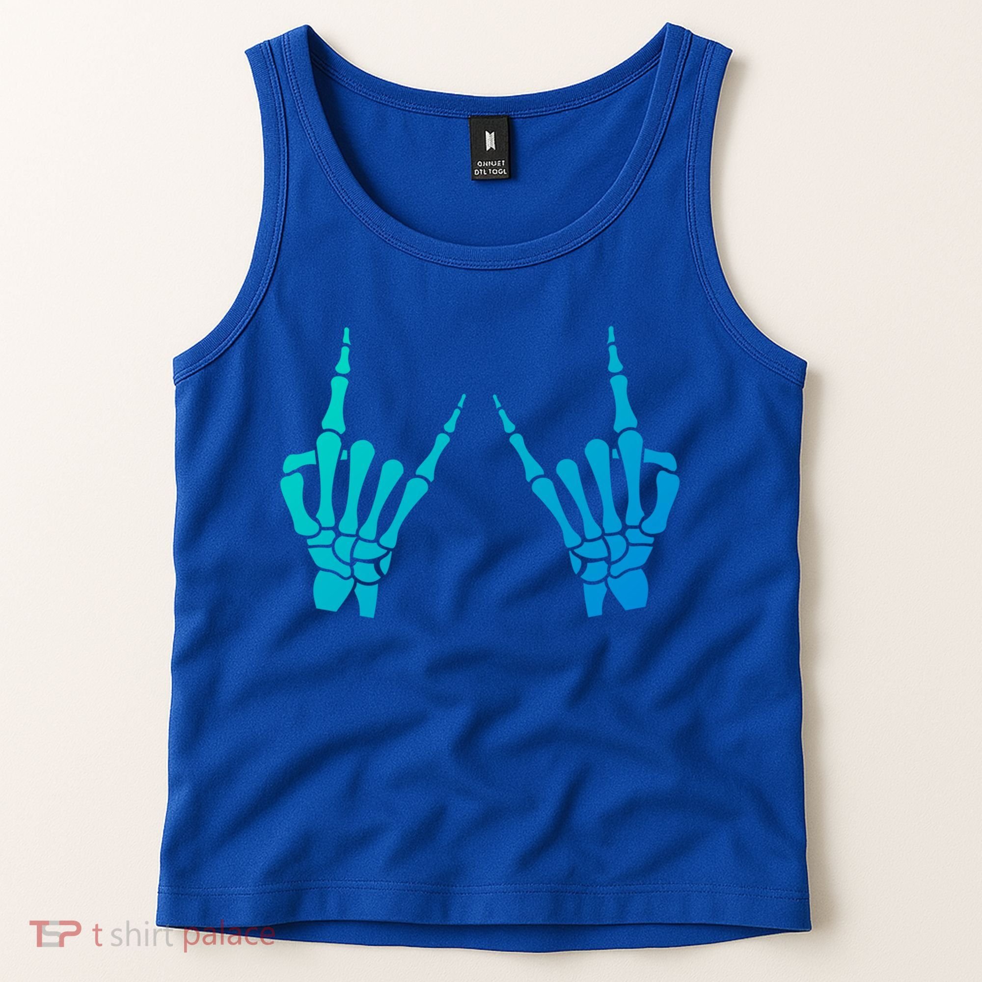 Skeleton Hand Horns Rock On Heavy Metal Rock N Roll Gift Tank Top