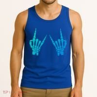 Skeleton Hand Horns Rock On Heavy Metal Rock N Roll Gift Tank Top thumb 3