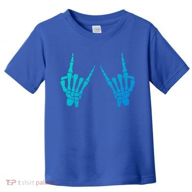 Skeleton Hand Horns Rock On Heavy Metal Rock N Roll Gift Toddler T-Shirt