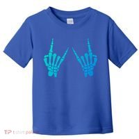 Skeleton Hand Horns Rock On Heavy Metal Rock N Roll Gift Toddler T-Shirt thumb 0