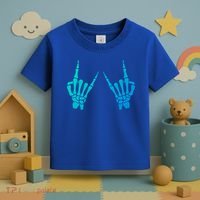 Skeleton Hand Horns Rock On Heavy Metal Rock N Roll Gift Toddler T-Shirt thumb 3