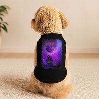 Spooky Halloween Haunted House Bats & Blood Moon Scene Doggie Tank thumb 2