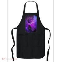 Spooky Halloween Haunted House Bats & Blood Moon Scene Apron thumb 0