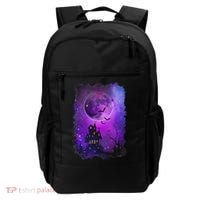 Spooky Halloween Haunted House Bats & Blood Moon Scene Backpack thumb 0